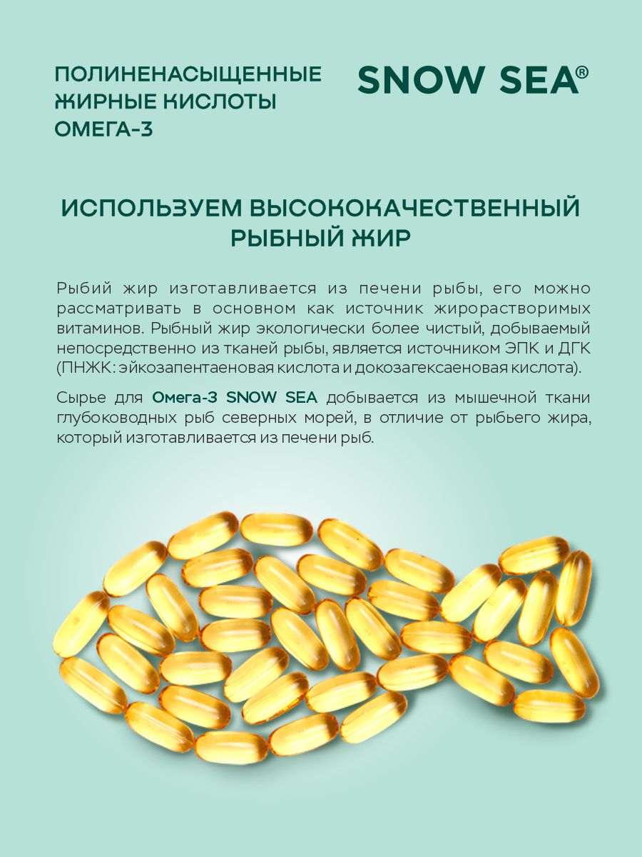 SNOW SEA, Омега-3 90% (для сердца и сосудов), капсулы, 60 шт.