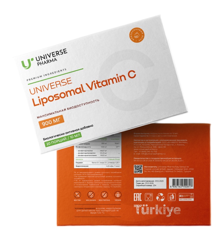 Universe Pharma, Липосомальный витамин C, жидкость, 20*10 мл