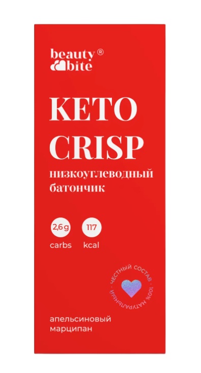 Beauty Diet, Батончик «Keto Crisp» апельсиновый марципан, 35 г