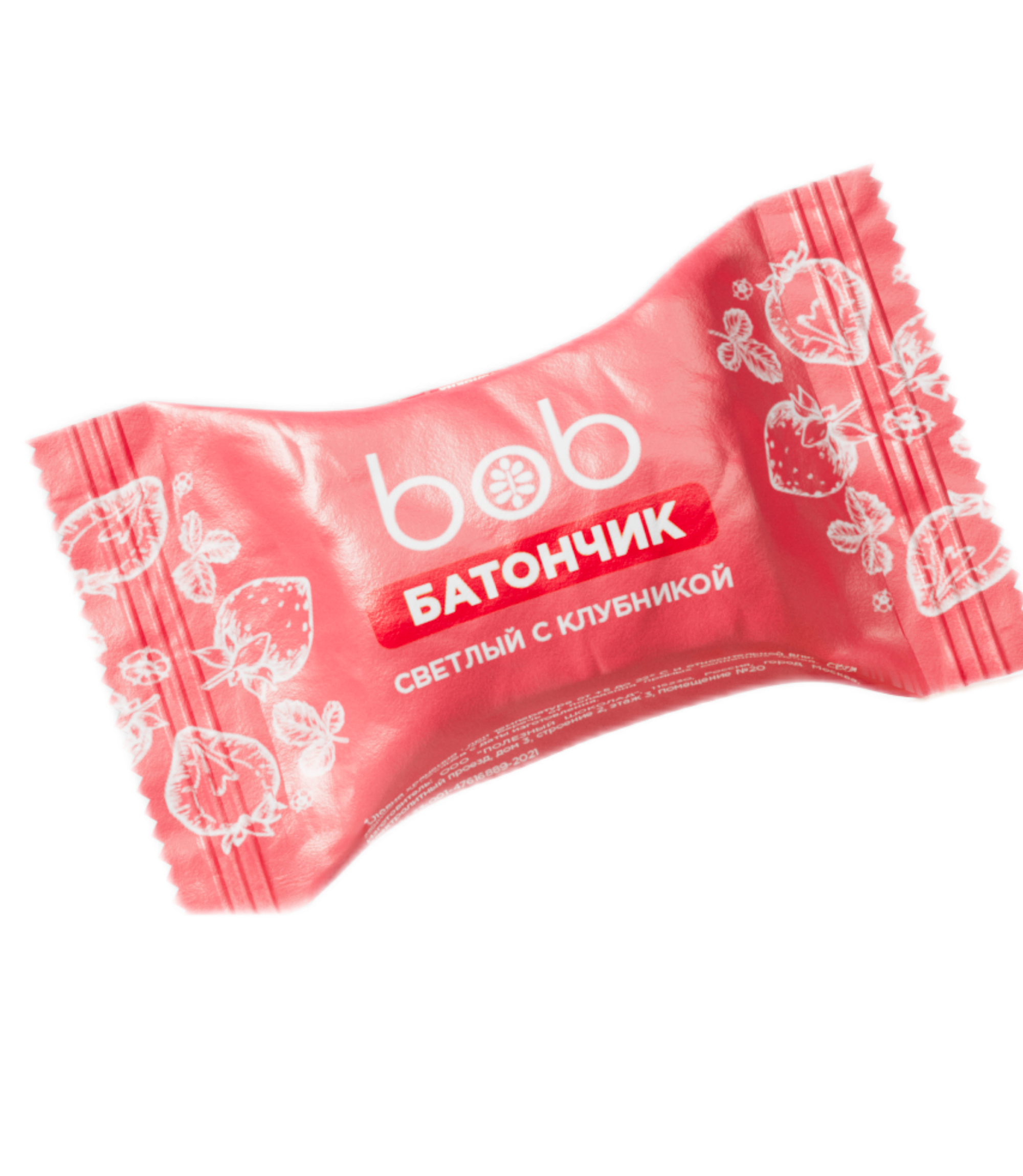 bob, Батончик неглазированный «Светлый с клубникой», 25 г