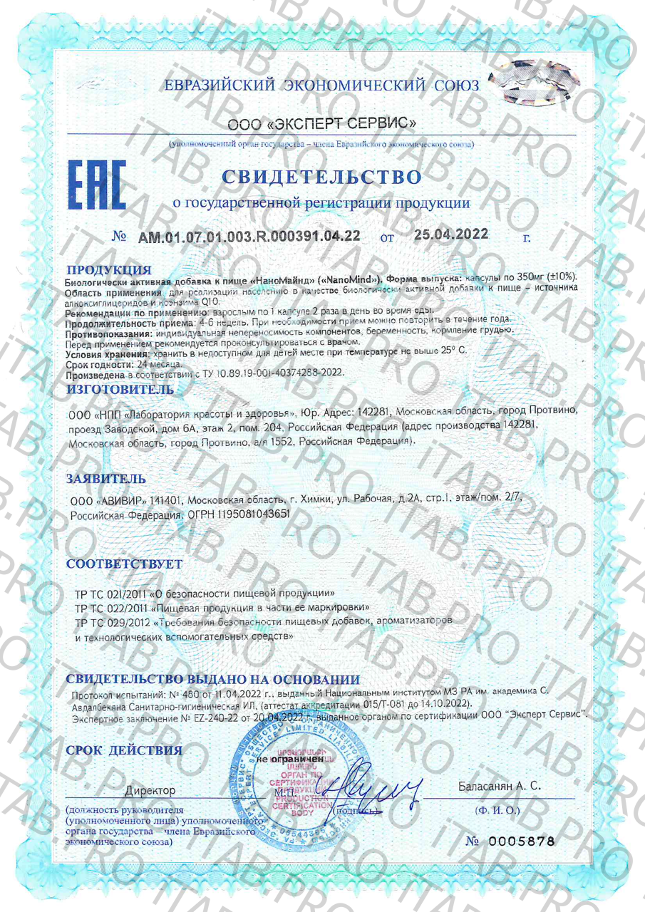 MINDLY, НаноМаинд (источник плазмалогенов и коэнзима Q10), капсулы, 60 шт