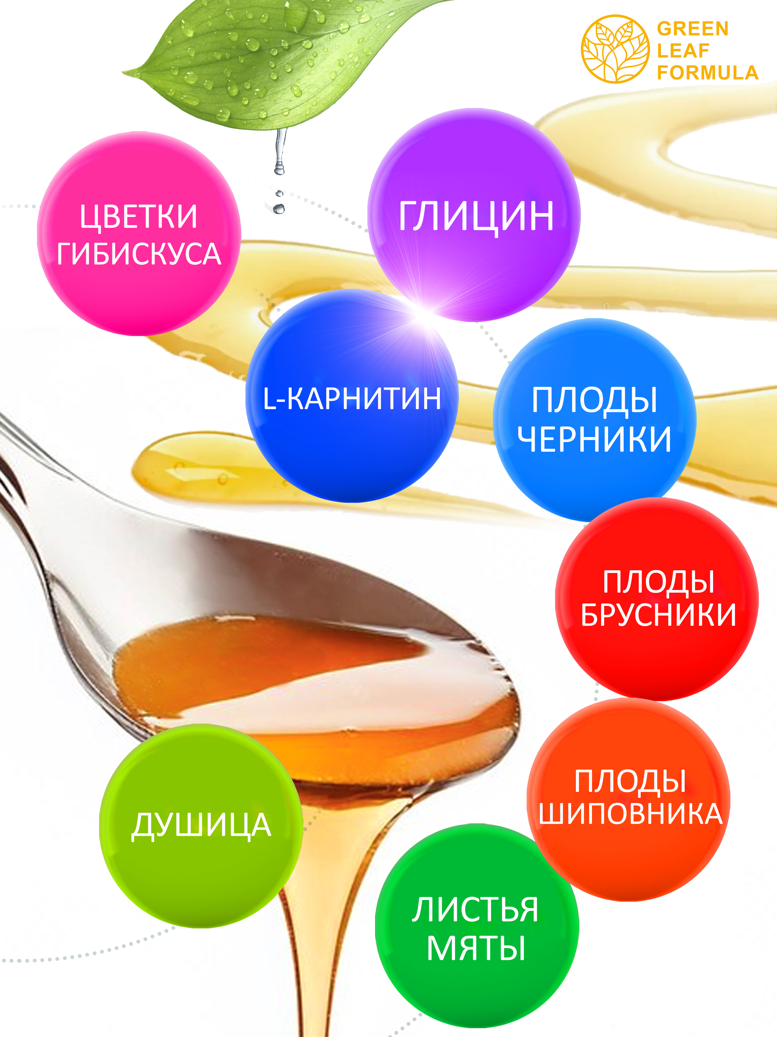 Green Leaf Formula, Детский сироп Глицин с L-карнитином (для работы мозга), жидкость, 100 мл