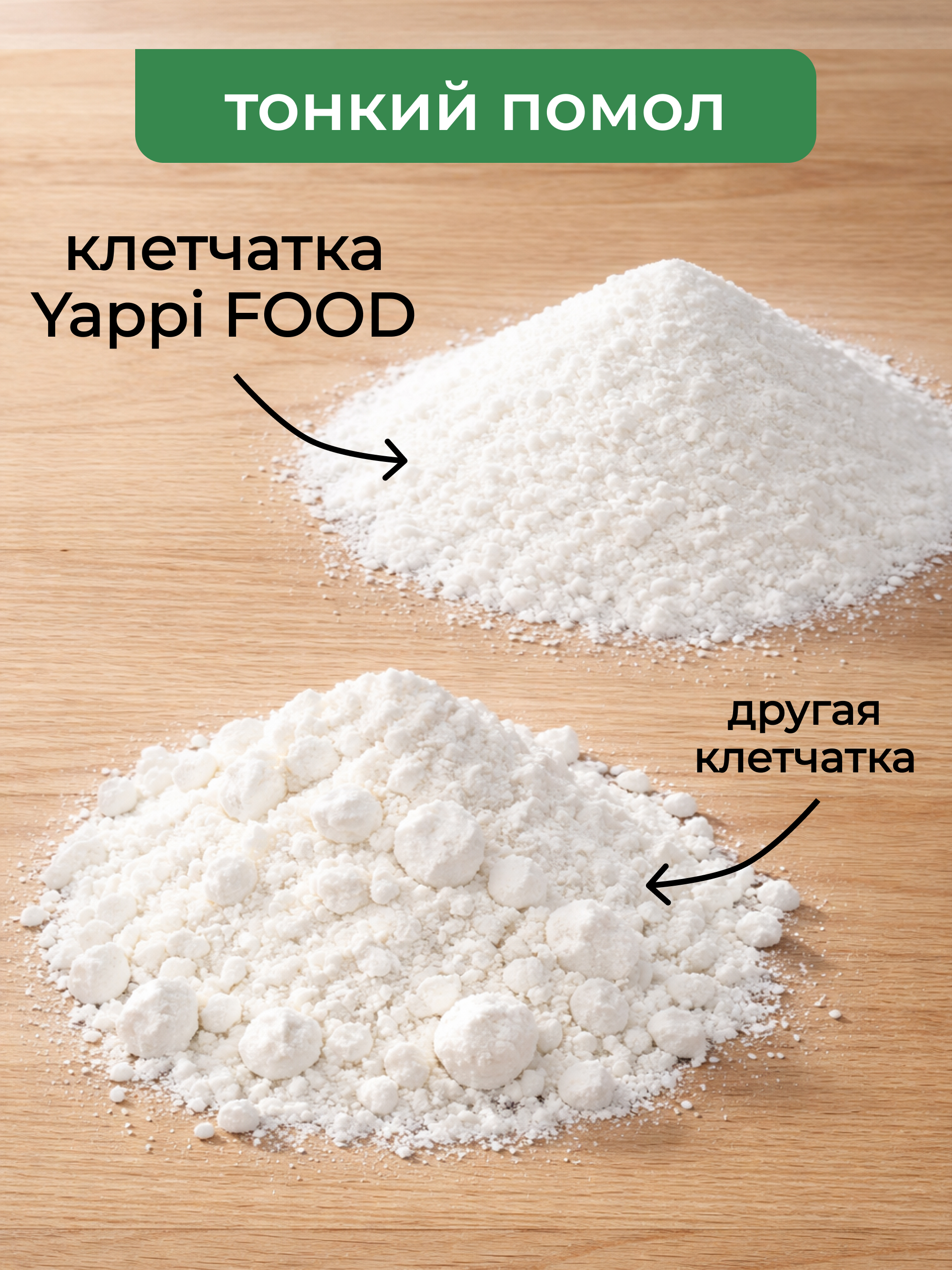 Yappi, Бамбуковая клетчатка, порошок, 250 г