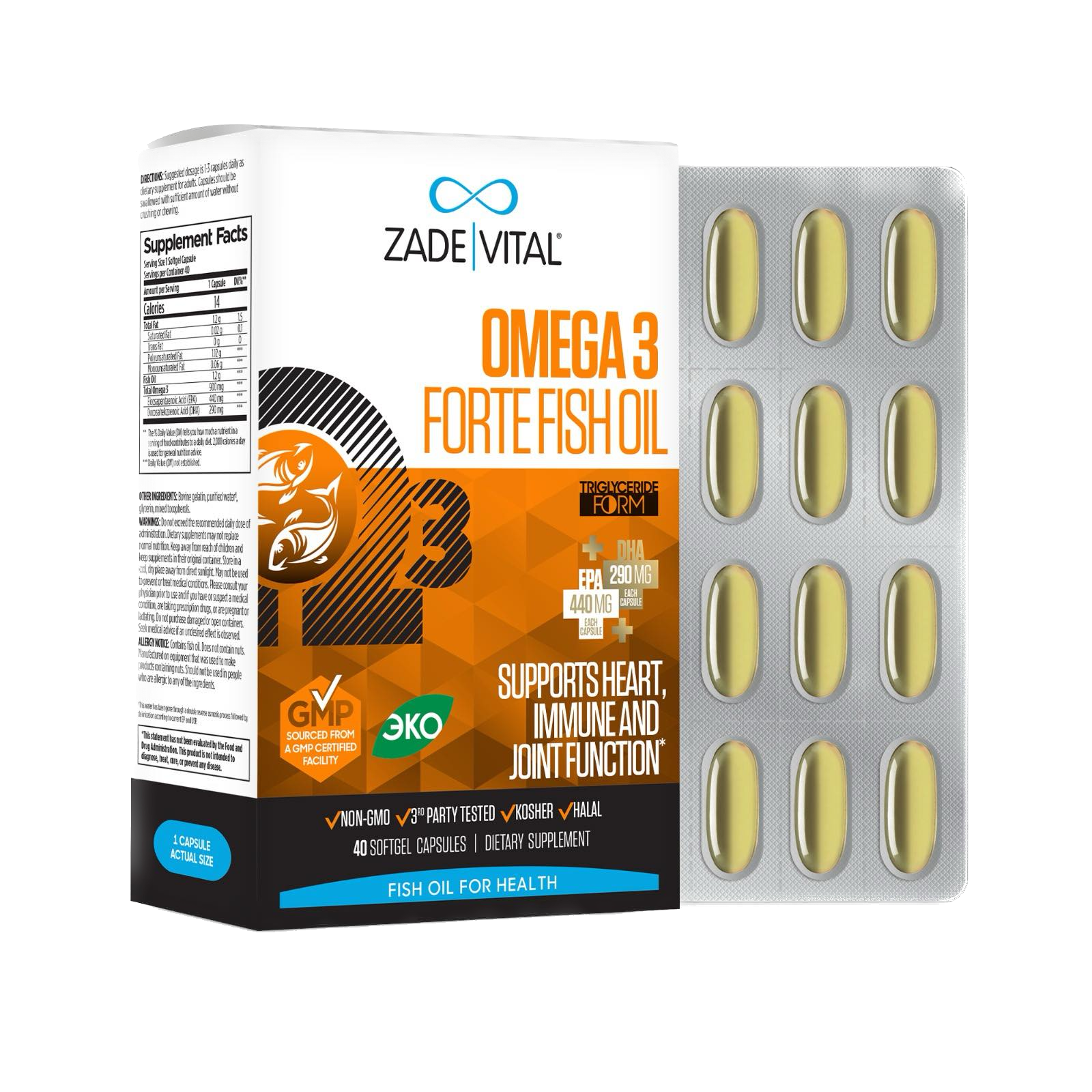 Zade Vital, Омега-3 форте, капсулы, 40 шт.