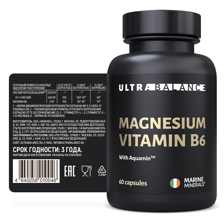 UltraBalance, Магний В6, капсулы, 60 шт.