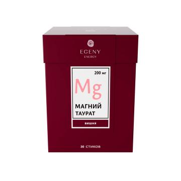 EGENY ENERGY, Питьевой магний (таурат) с соком вишни, стики, 30 шт.