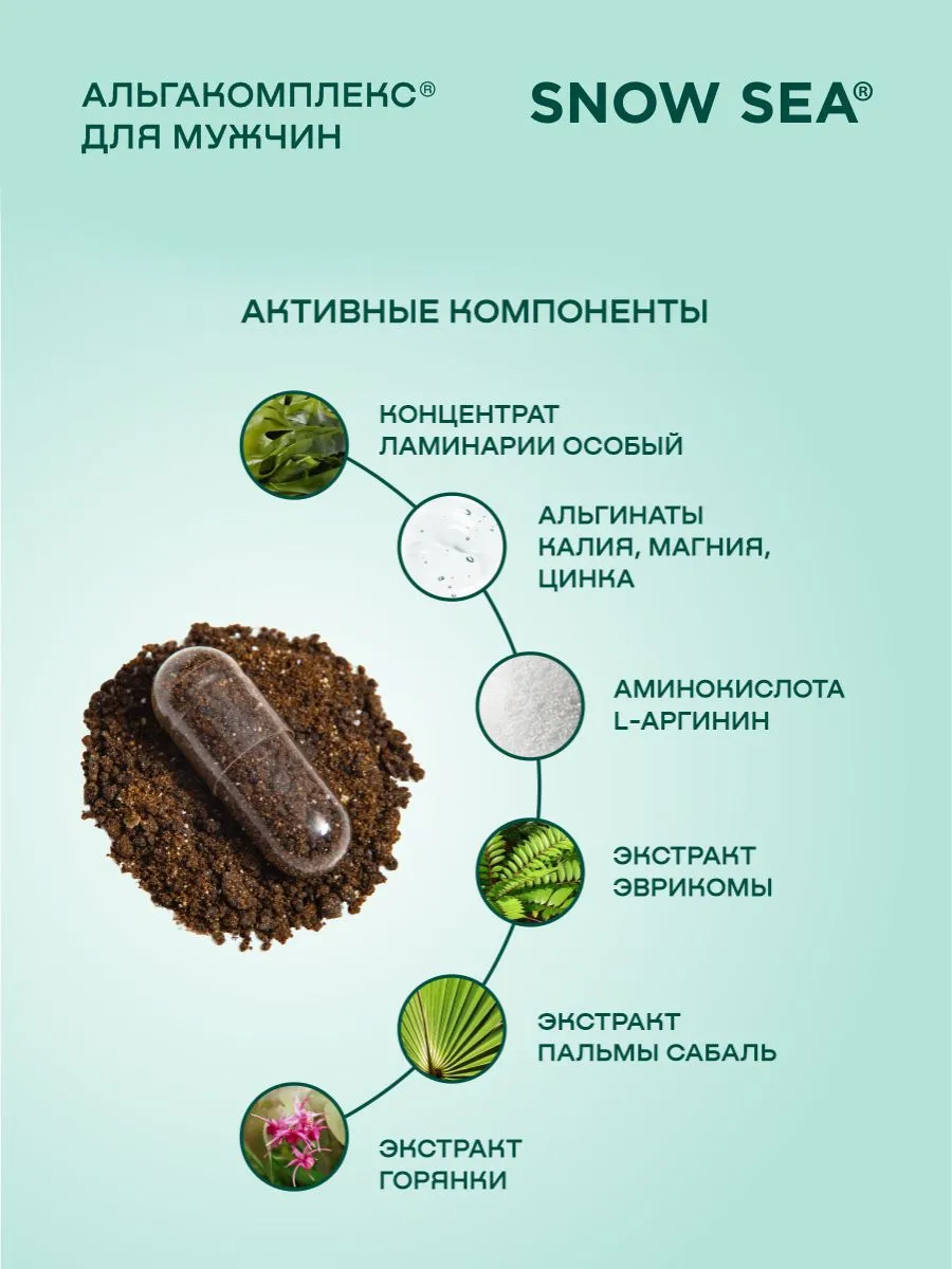 SNOW SEA, АЛЬГАКОМПЛЕКС® (для сохранения мужского здоровья), капсулы, 60 шт.