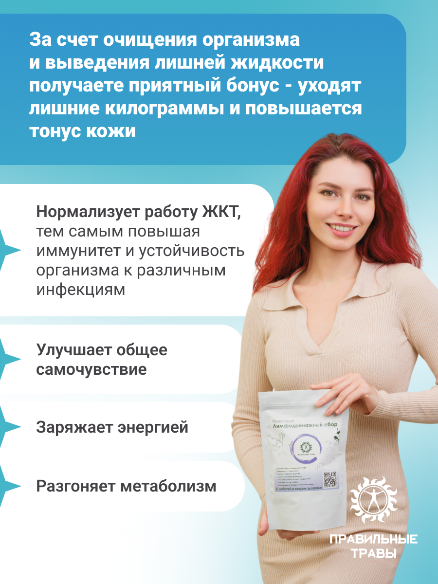 Правильные травы, Лимфодренажный сбор, 10*10 г