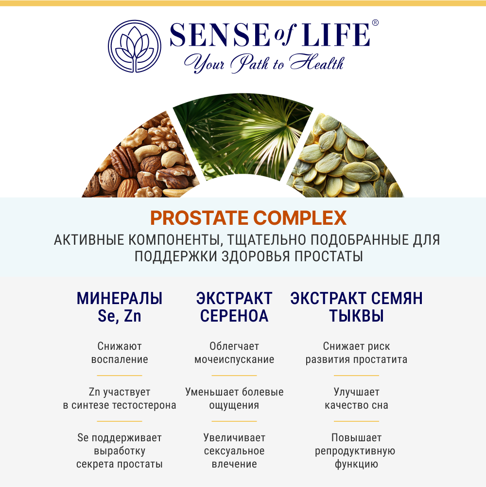 SENSE OF LIFE, Простата комплекс, капсулы, 60 шт.