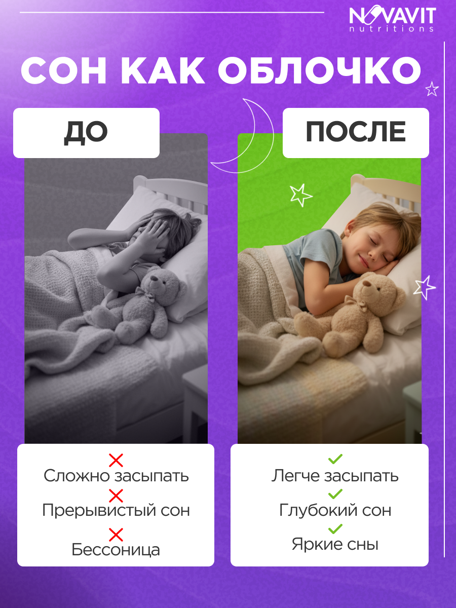 NOVAVIT nutritions, Магний (цитрат), для детей, мармеладные пастилки, 60 шт.