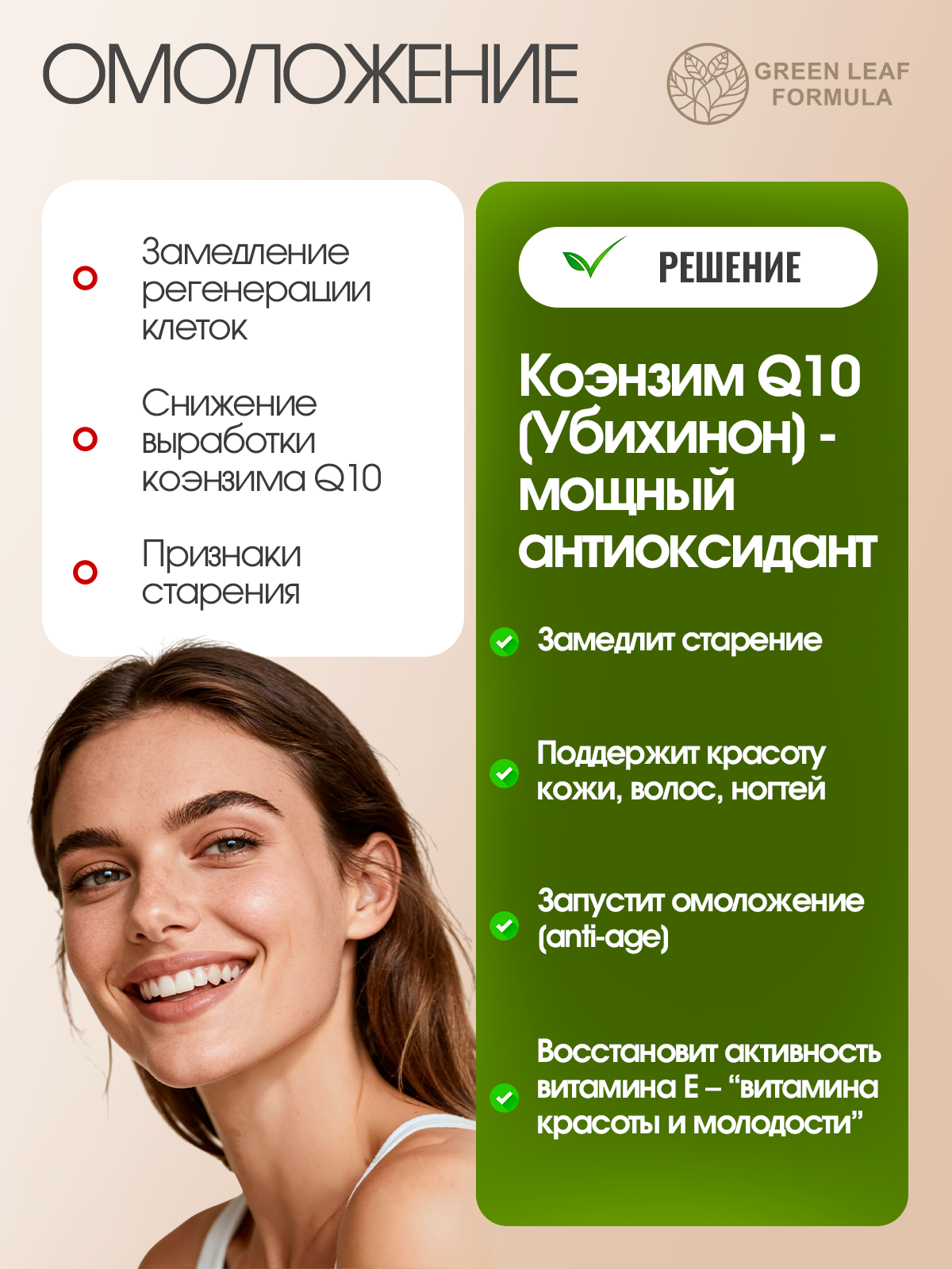 Green Leaf Formula, Коэнзим Q10 (убихинон), капсулы, 60 шт.