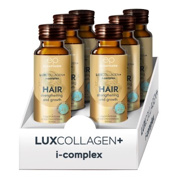 LUXCOLLAGEN+i-complex, Напиток на основе морского коллагена «Красивые волосы», 6 шт * 50 мл