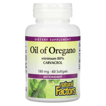 Natural Factors, Масло орегано, капсулы, 60 шт.