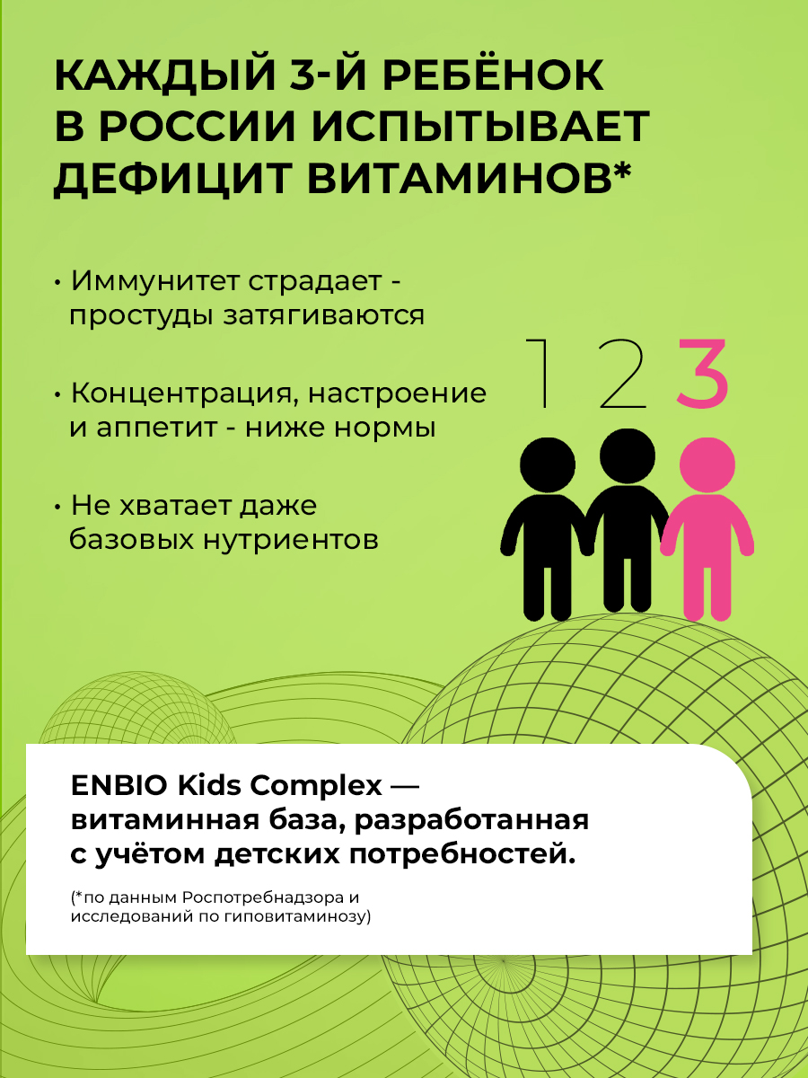ENBIO, Мультивитаминный детский комплекс, капсулы, 60 шт.