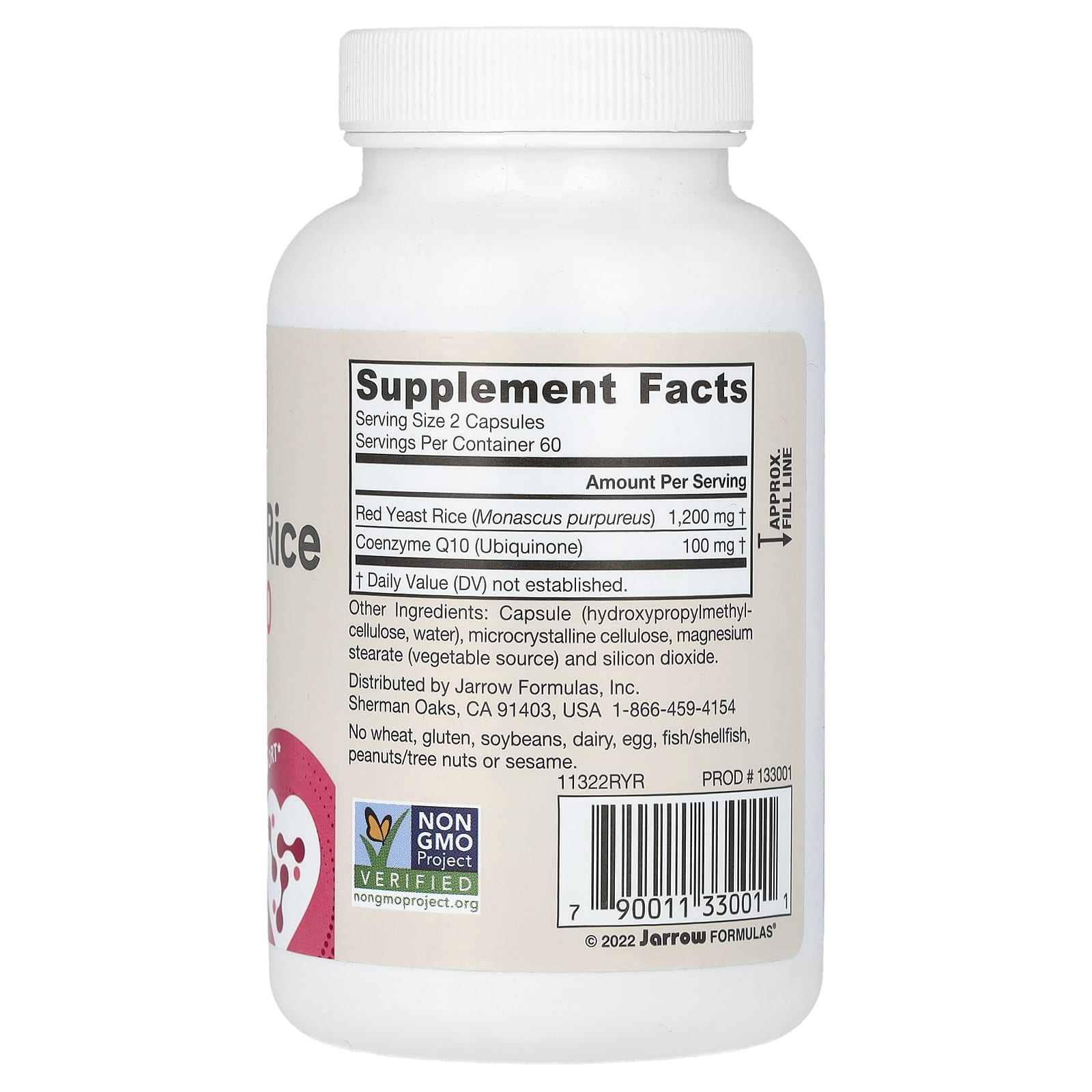 Jarrow Formulas, Red Yeast Rice + Co-Q10, капсулы, 120 шт.