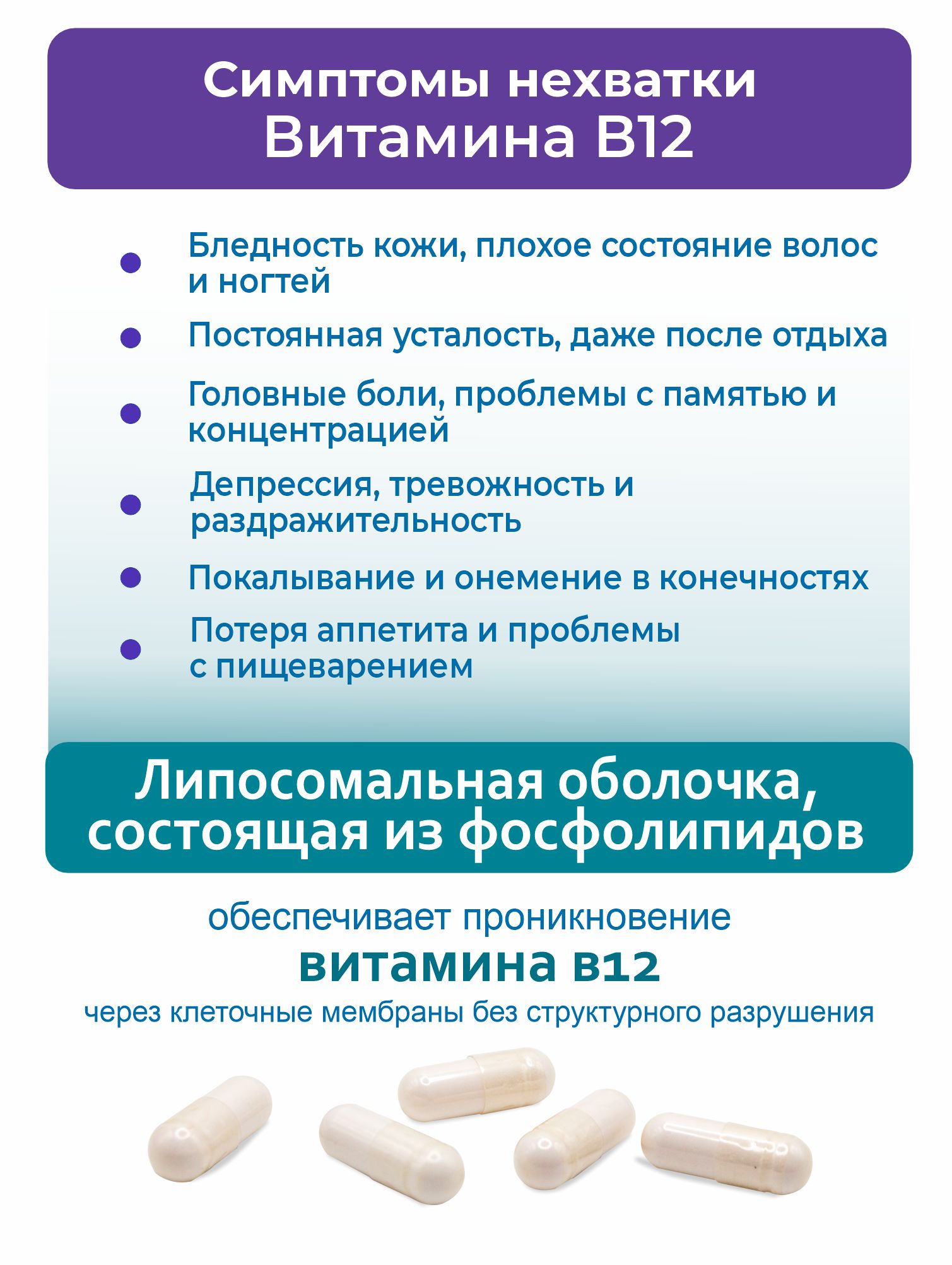Алтай Простые решения, Липосомальный Витамин B12 (метилкобаламин), капсулы, 60 шт.