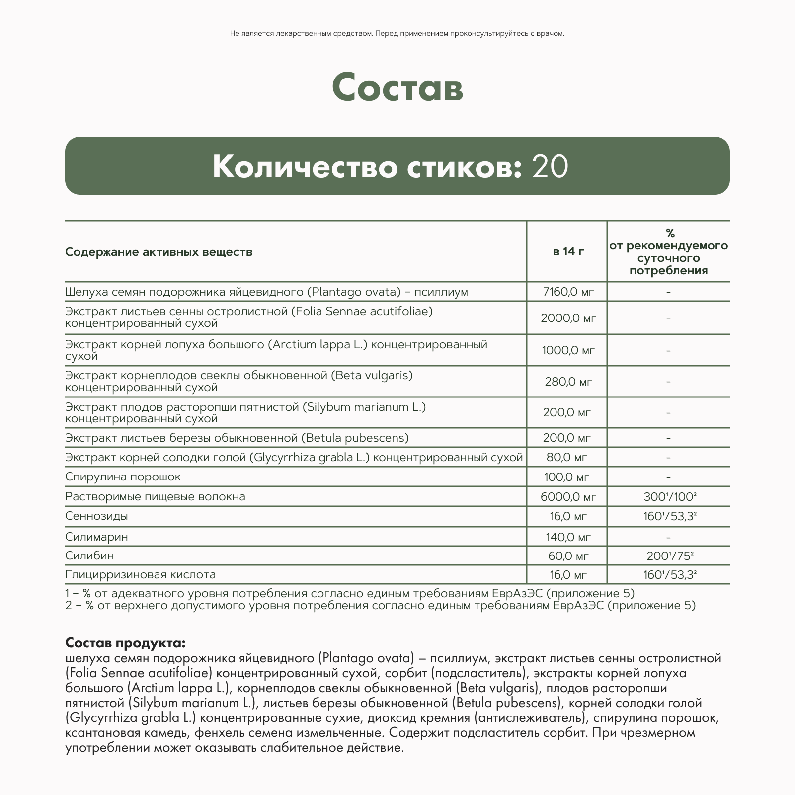 Restartbio, Детокс-Актив, стики, 20*7 г