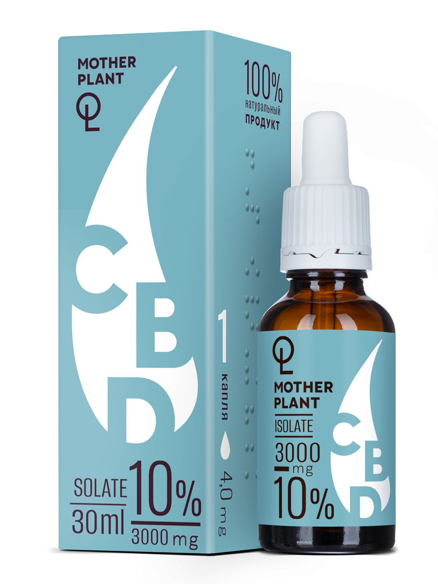 MotherPlant, CBD масло 10% «Изолят» (без привкуса), жидкость, 30 мл