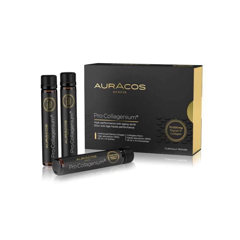 AURACOS, Питьевой гидролизированный антиэйдж коллаген, жидкость, 14*25 мл