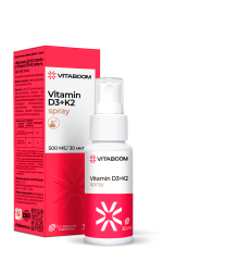 Vitaboom, Витамин D3+K2 (МК-7) со вкусом малины, спрей, 30 мл