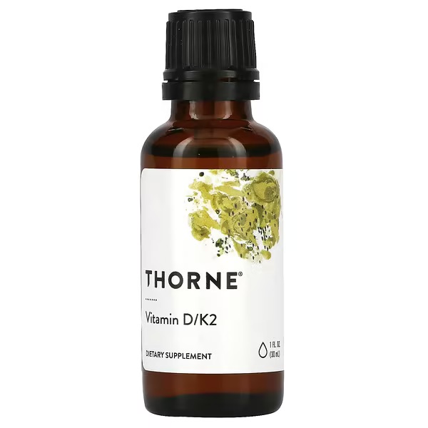 Thorne Research, Витамины D3 и K2, жидкость, 30 мл
