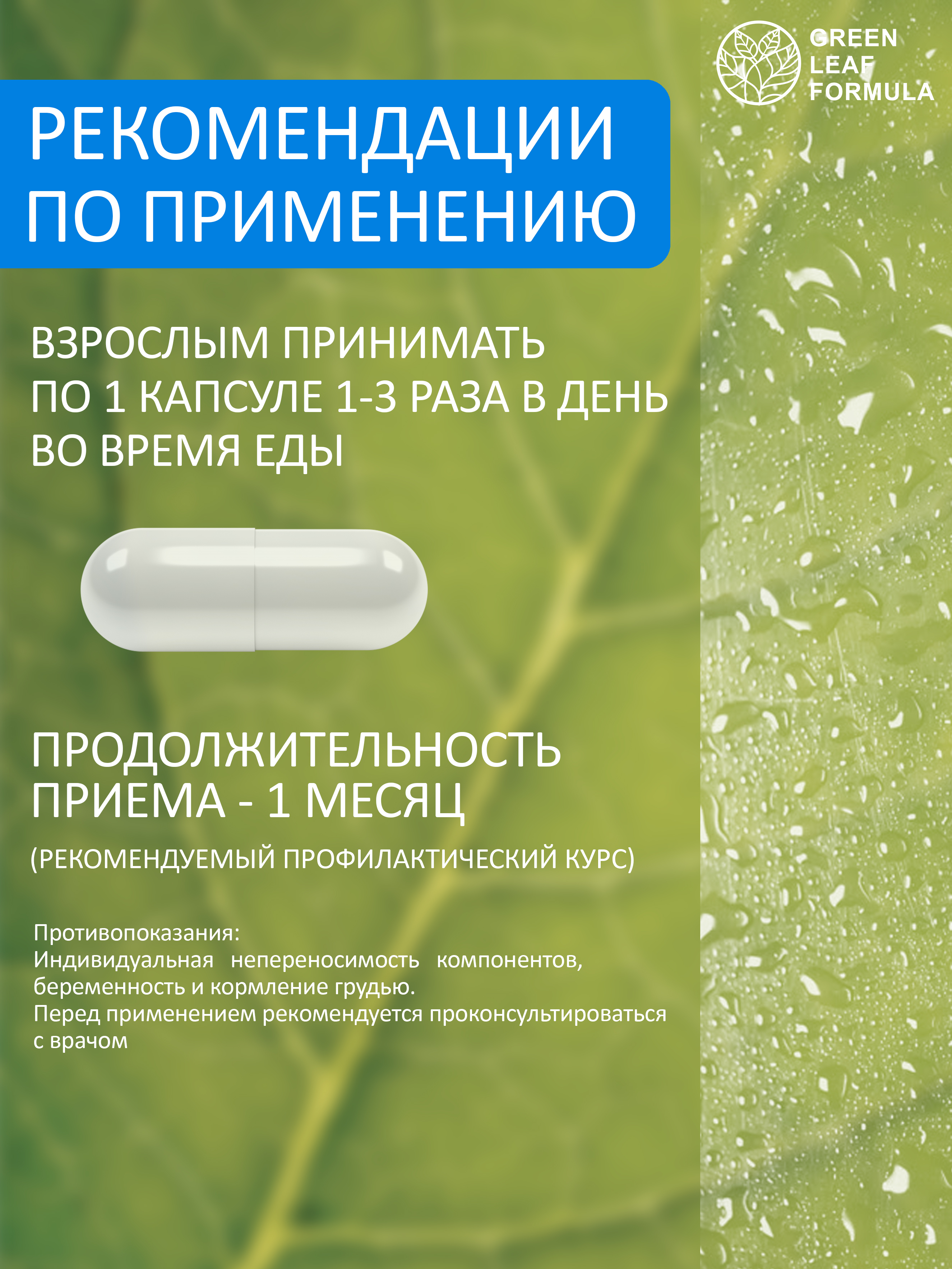 Green Leaf Formula, PROBIOSKIN (комплекс для здоровья кожи и кишечника), капсулы, 60 шт.