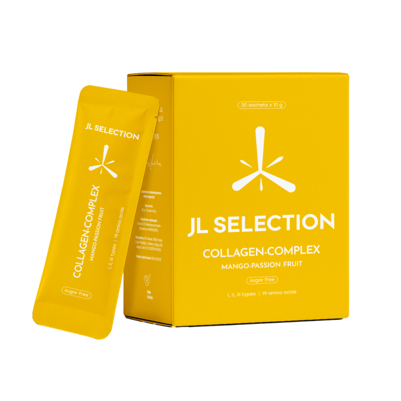 JL SELECTION, Коллаген-комплекс с витамином C, со вкусом манго-маракуйя, 30*10 г
