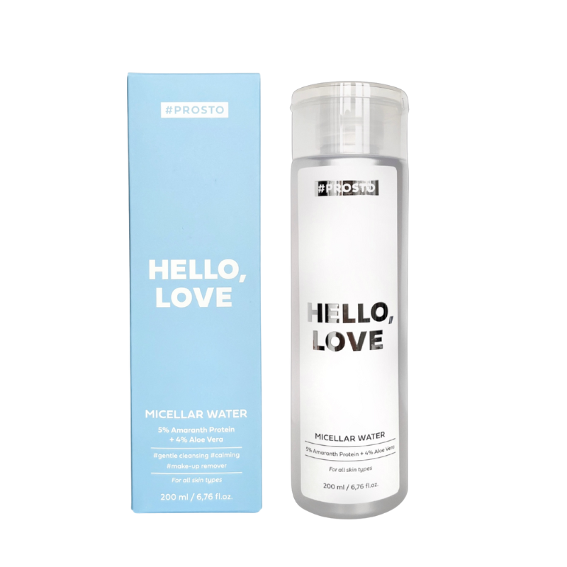 PROSTO COSMETICS, Мицеллярная вода «Hello, Love» для очищения кожи и снятия макияжа, 200 мл