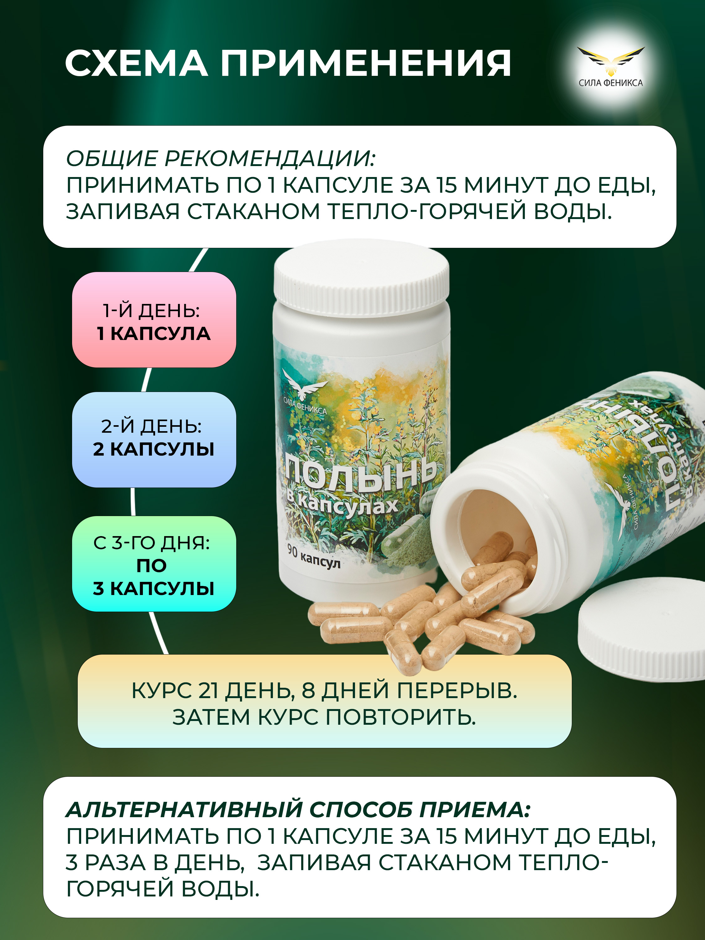 Сила феникса, Полынь в капсулах (90 капсул)