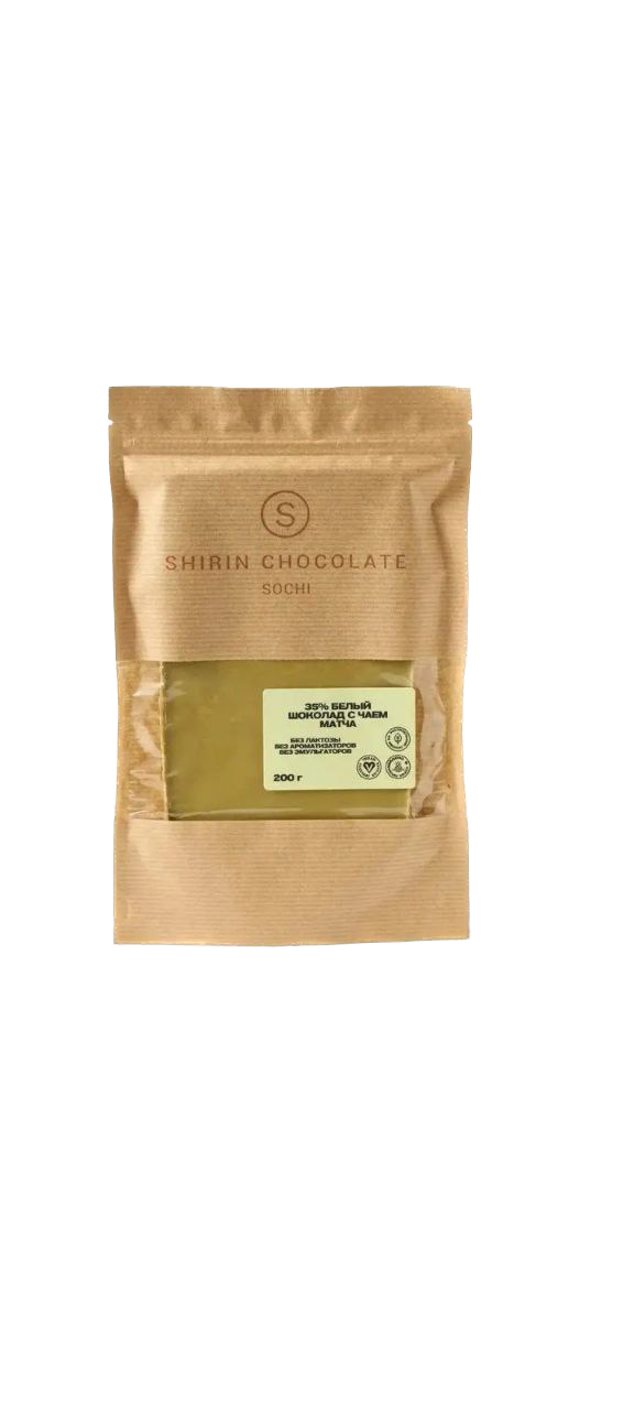 UFEELGOOD, Шоколад белый 35% с чаем матча, 200 г