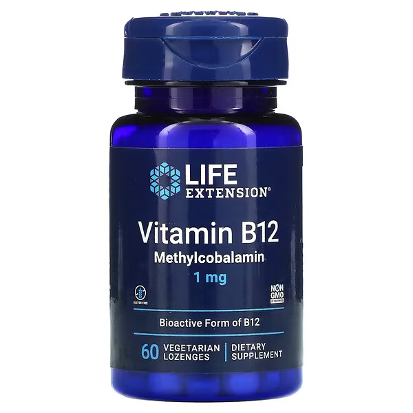 Life Extension, Витамин B12 (метилкобаламин), таблетки для рассасывания, 60 шт.