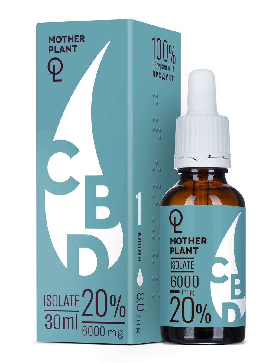 MotherPlant, CBD масло 20% «Изолят» (без привкуса), жидкость, 30 мл