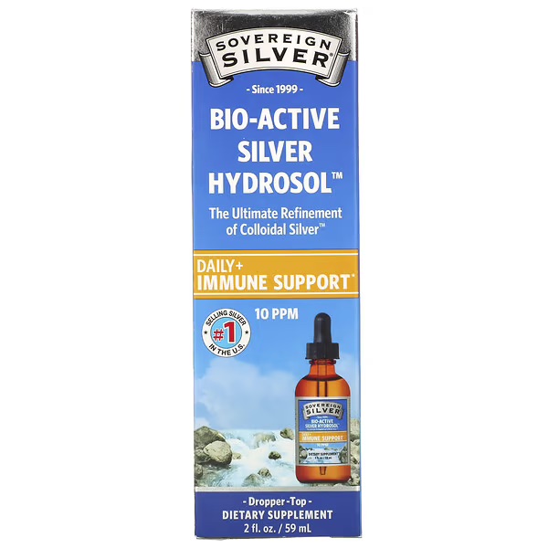 SovereignSilver, Bio-Active Silver Hydrosol (для поддержки иммунитета), жидкость, 59 мл