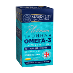 SENSE OF LIFE, Тройная Омега-3, капсулы, 30 шт.