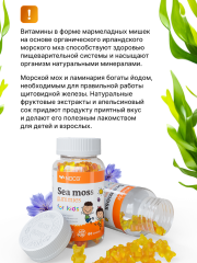 NDCG, Sea Moss for kids (ирландский мох), со вкусом апельсина, жевательные конфеты, 60 шт.