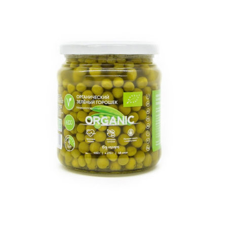 ORGANIC AROUND, Горошек зеленый "Изысканный" (без добавления сахара), 425 г