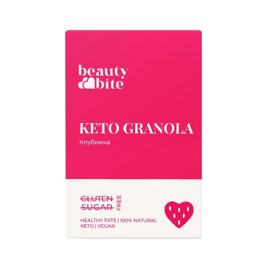Beauty Bite, Кето-гранола с клубникой, 125 г