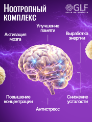 Green Leaf Formula, Ежовик гребенчатый + Бакопа Монье, (ноотропный комплекс), капсулы, 30 шт.