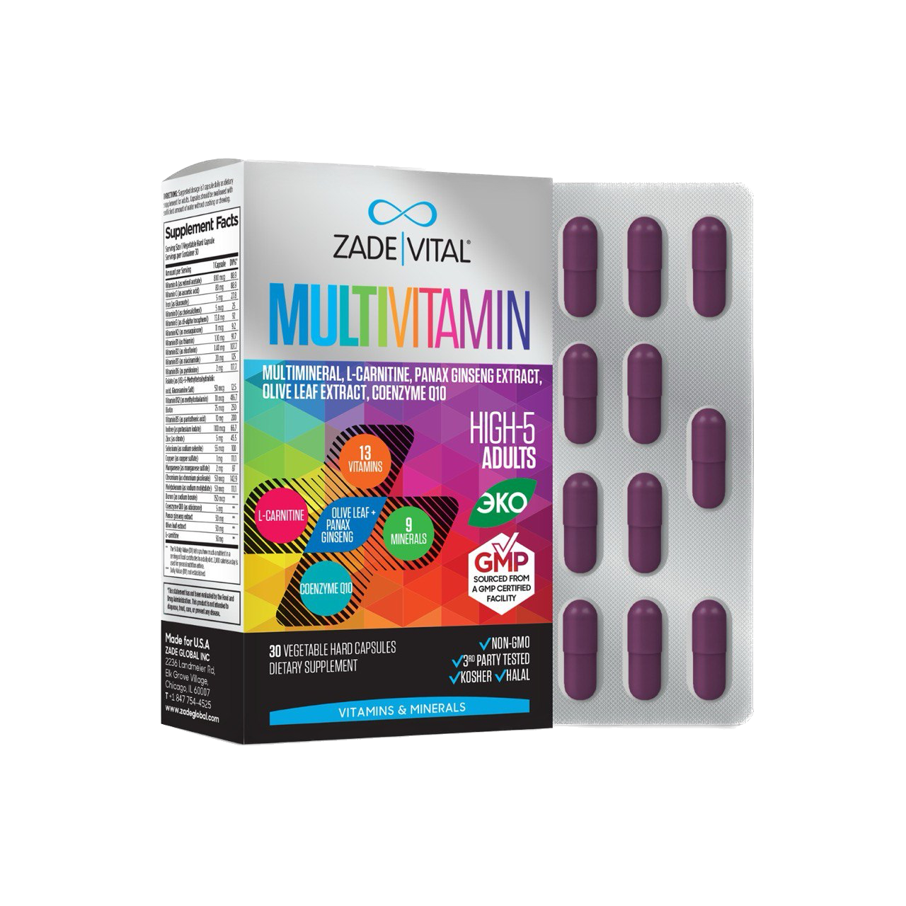 Zade Vital, Мультивитамин, капсулы, 30 шт.