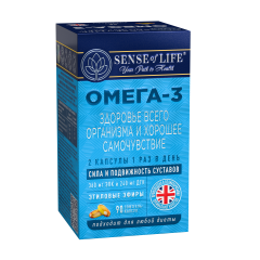 SENSE OF LIFE, Омега-3 Здоровье всего организма, капсулы, 90 шт.