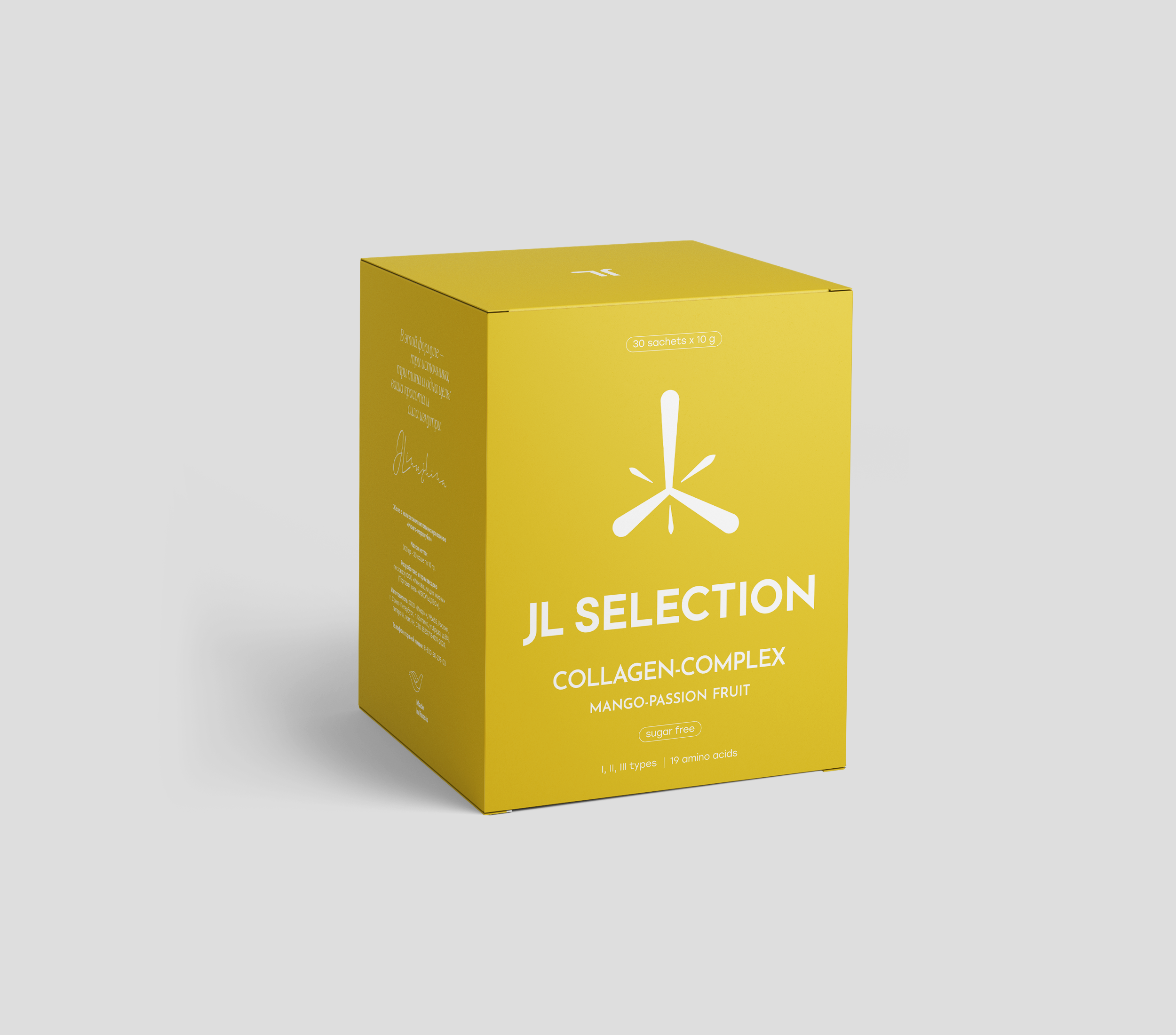 JL SELECTION, Коллаген-комплекс с витамином C, со вкусом манго-маракуйя, 30*10 г