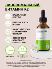 Liposomal Vitamins, Липосомальный витамин К2 (BioActive MK-7), жидкость, 50 мл