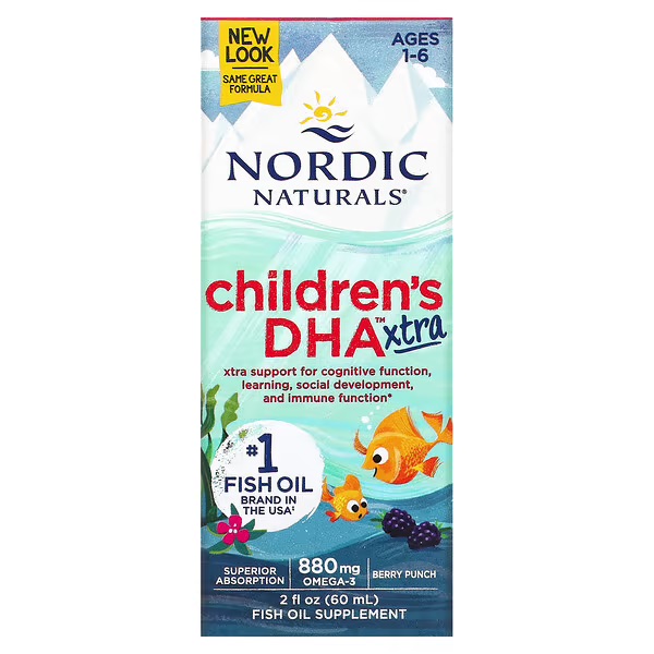 Nordic Naturals, Children's DHA Xtra, со вкусом ягодного пунша, жидкость, 60 мл