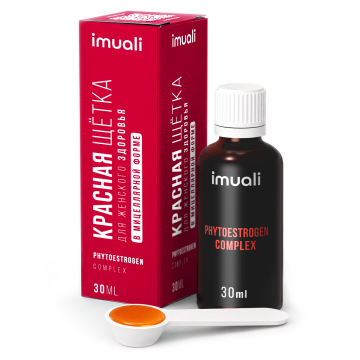 IMUALI, Красная щетка в мицеллярной форме Phytoestrogen Complex, фитогормоны для женского и мужского здоровья, жидкость, 30 мл