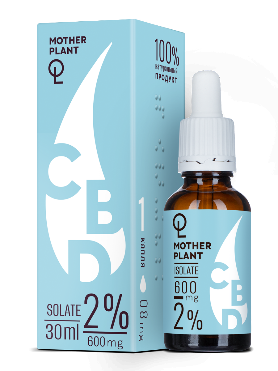 MotherPlant, CBD масло 2% «Изолят» (без привкуса), жидкость, 30 мл