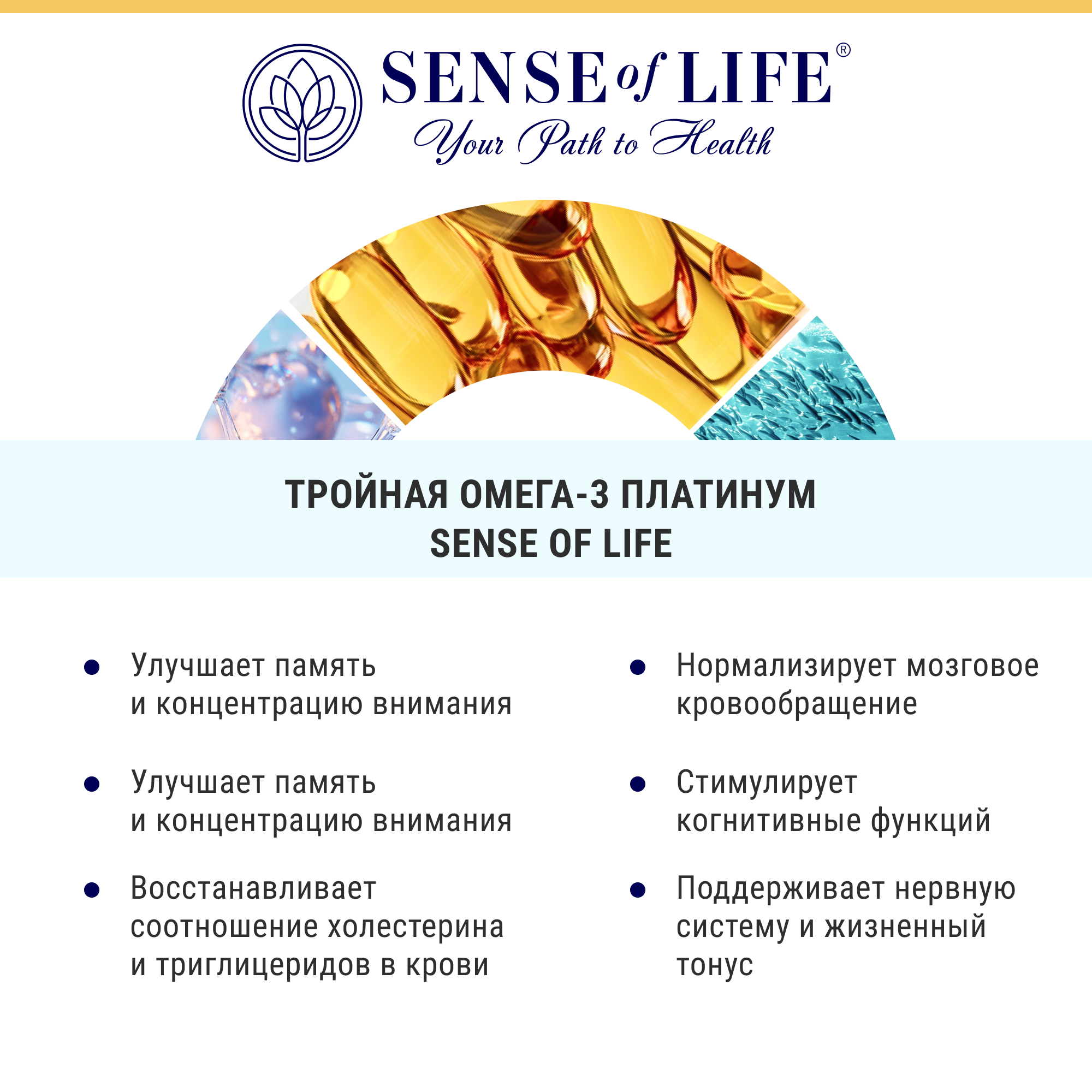 SENSE OF LIFE, Тройная Омега-3, капсулы, 30 шт.