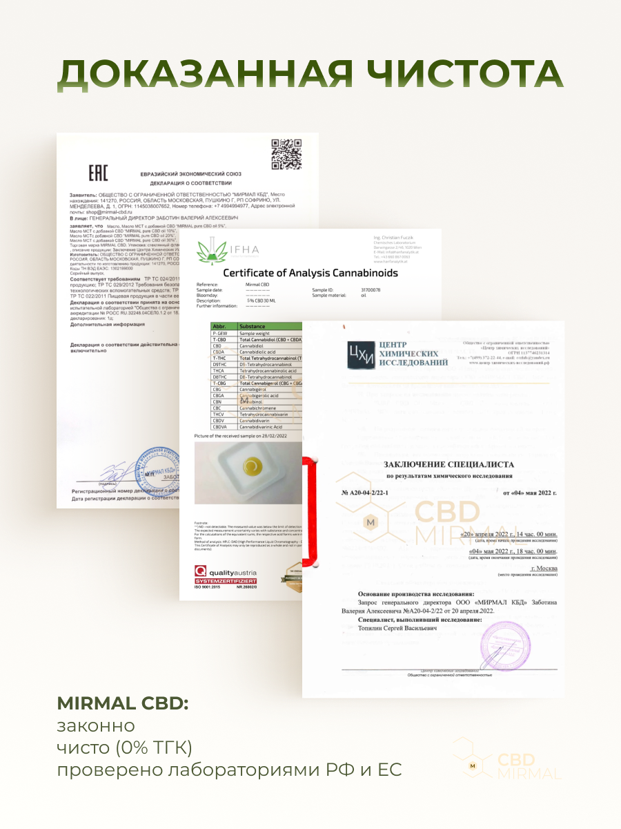Mirmal CBD, Масло CBD 30% (изолят КБД), жидкость, 30 мл