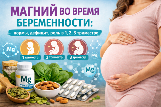 Магний во время беременности: нормы, дефицит, роль в 1,2,3 триместре