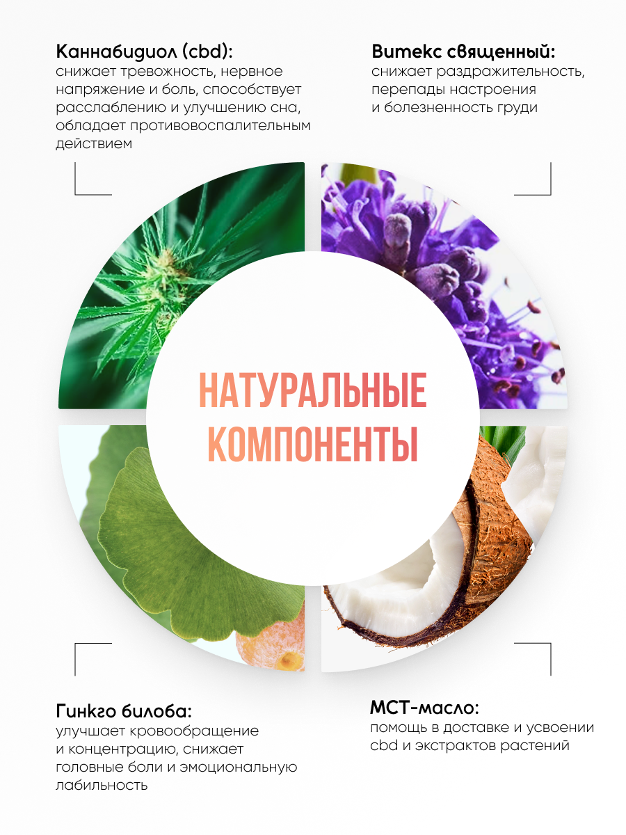 Mirmal CBD, Капсулы с CBD + Гинкго билоба + Витекс священный (для улучшения сна, снятия тревоги), капсулы, 60 шт.