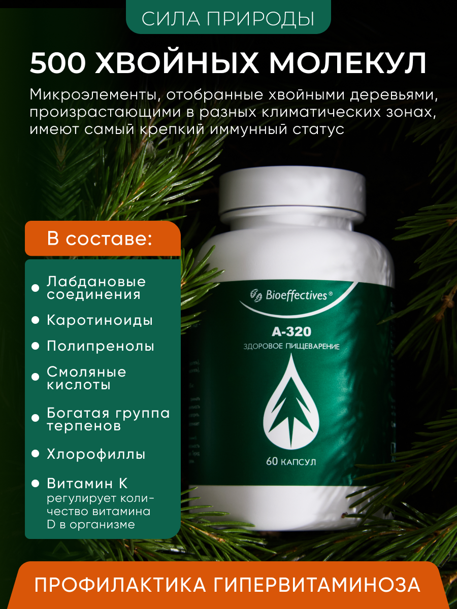 Солагифт, Bioeffectives A320 (для укрепления иммунитета и профилактики заболеваний системы пищеварения), капсулы, 60 шт.